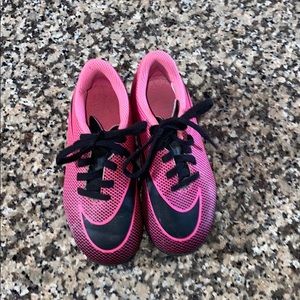 Girls Pink Nike cleats soccer